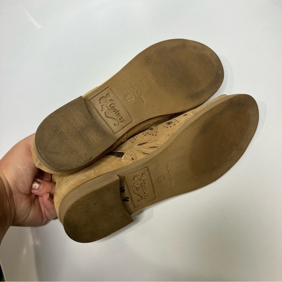 Coolway Nelia open toe laser cut booties tan leather size 39 - Picture 9 of 10